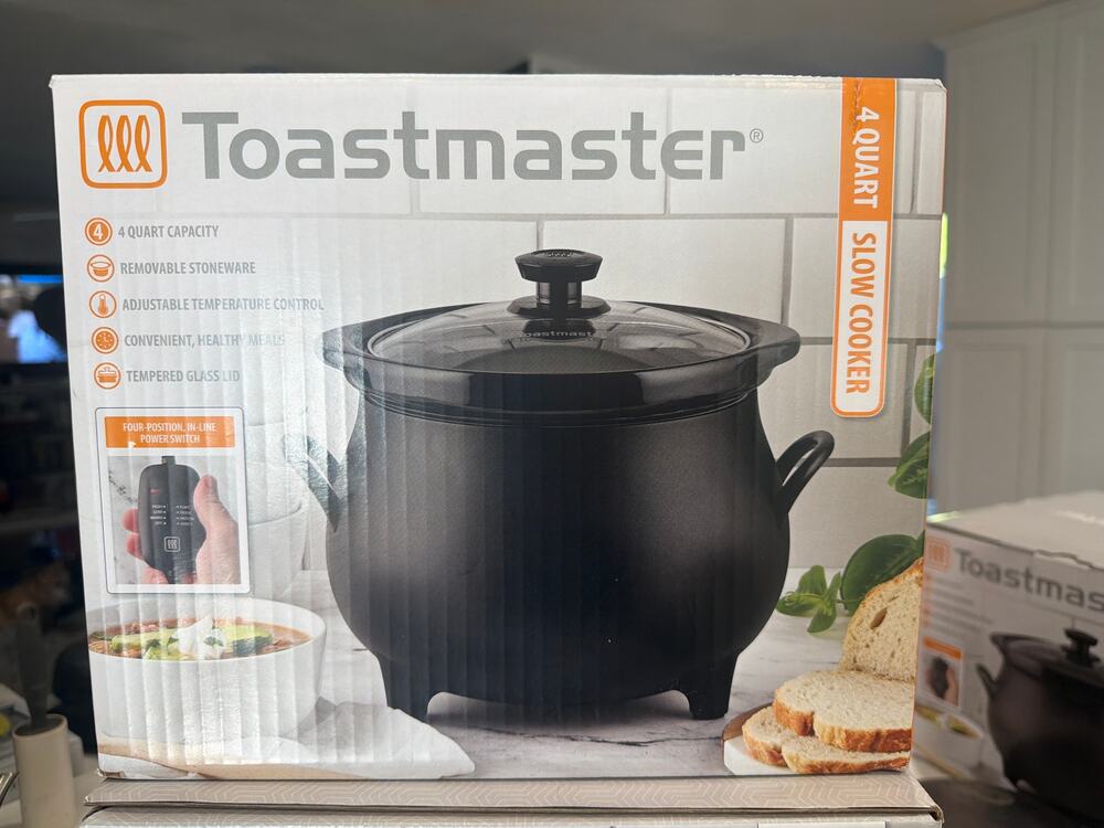 Toastmaster 4 QT Black Cauldron Slow Cooker Removable Crock Halloween Witch Look